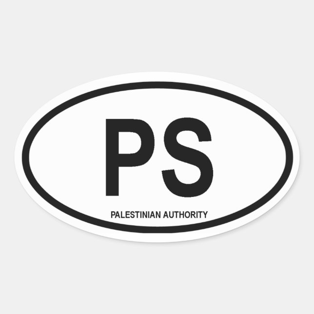 Sticker Ovale Palestine "PS" (Devant)