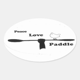 Sticker Ovale palette d'amour de paix, double lame