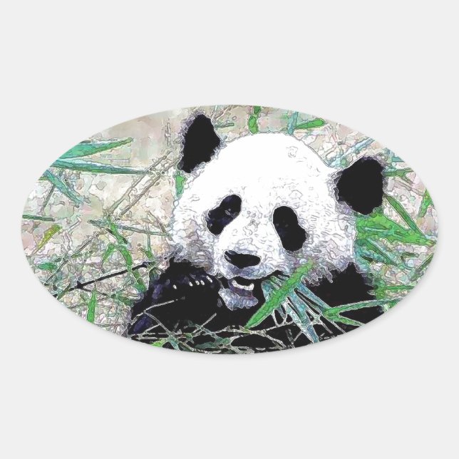 Sticker Ovale Panda (Devant)