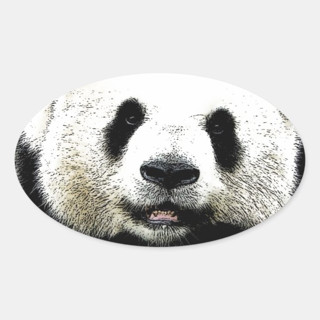 Sticker Ovale Panda (Devant)