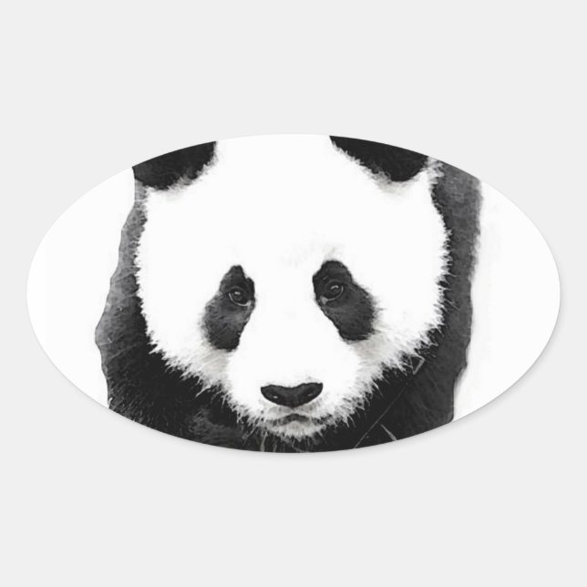 Sticker ovale Panda Face (Devant)
