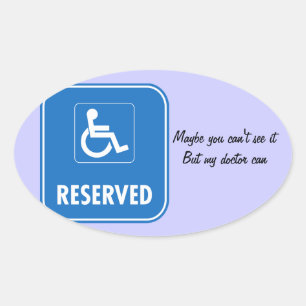 Sticker Ovale Panneau de stationnement pour Handicap