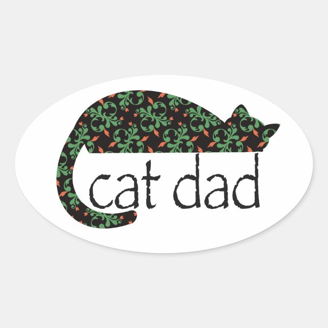 Sticker Ovale Papa de chat (Devant)