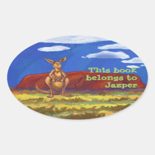Sticker Ovale Papier Kangaroo