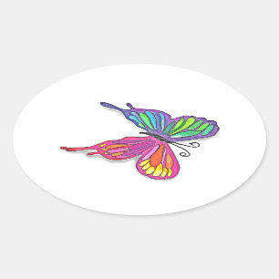 Sticker Ovale Papillon
