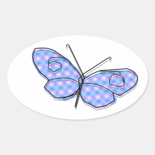 Sticker Ovale Papillon cosmique