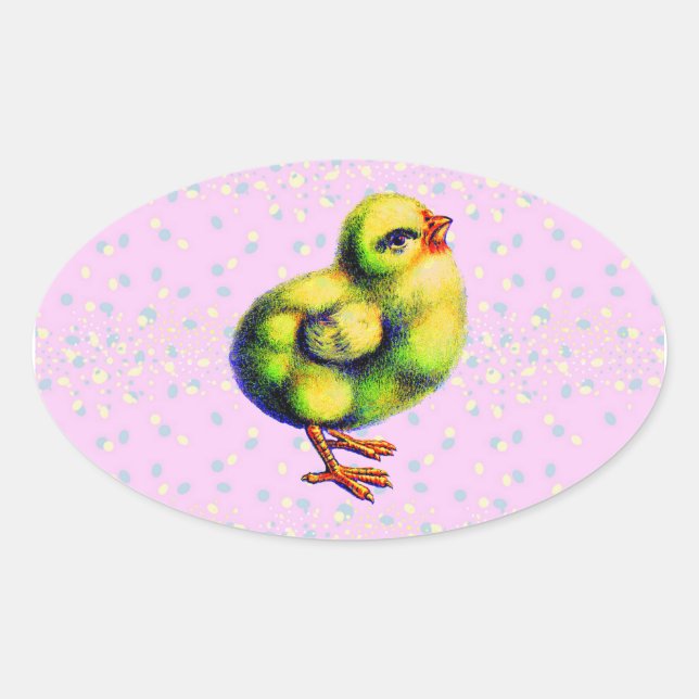 Sticker Ovale Pâques de Little Peep (Devant)