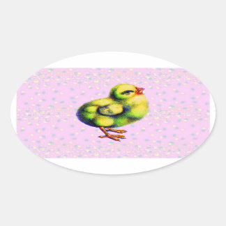 Sticker Ovale Pâques de Little Peep