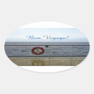 Sticker Ovale Par le Railing Bon Voyage