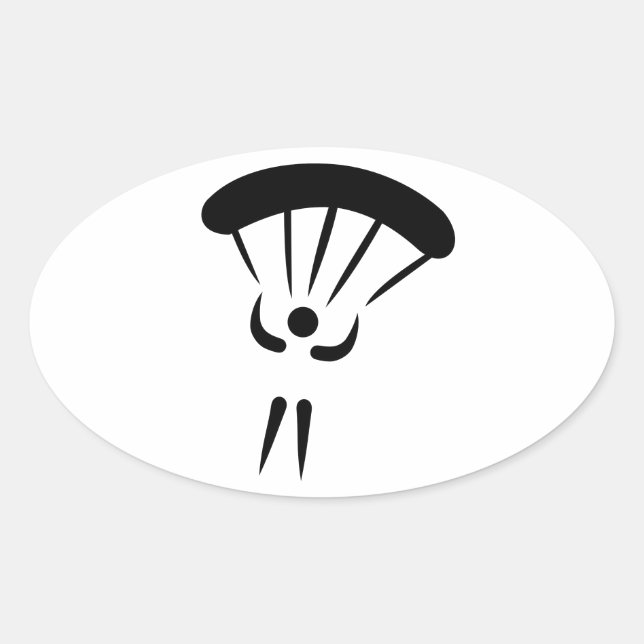 Sticker Ovale Parachute de parachute (Devant)