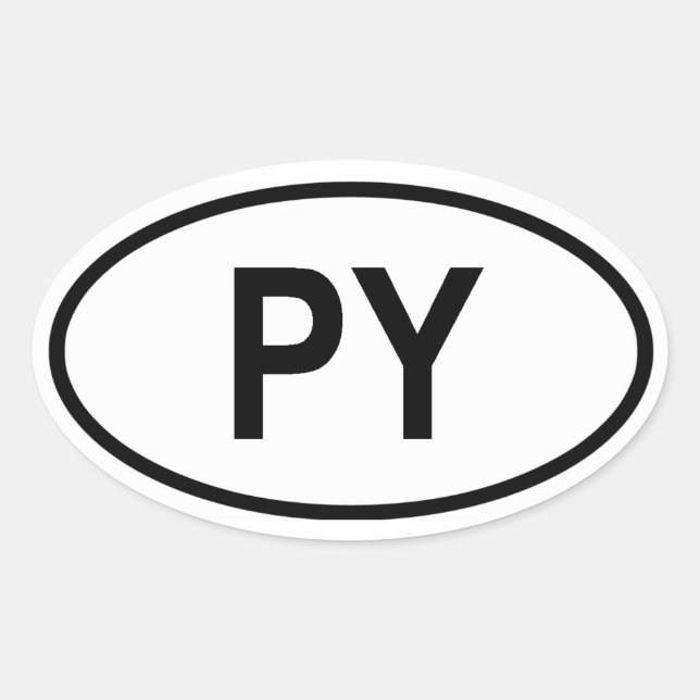 Sticker Ovale Paraguay "PY" (Devant)