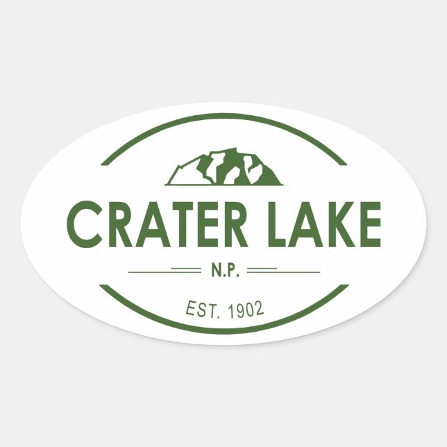 Sticker Ovale Parc national de Crater Lake (Devant)