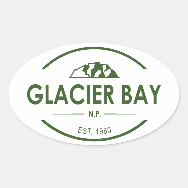 Sticker Ovale Parc national de Glacier Bay (Devant)