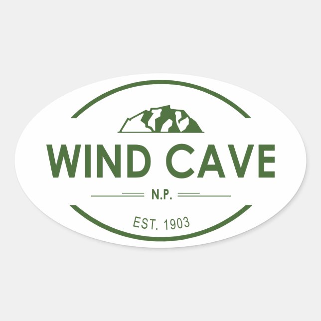 Sticker Ovale Parc national de Wind Cave (Devant)
