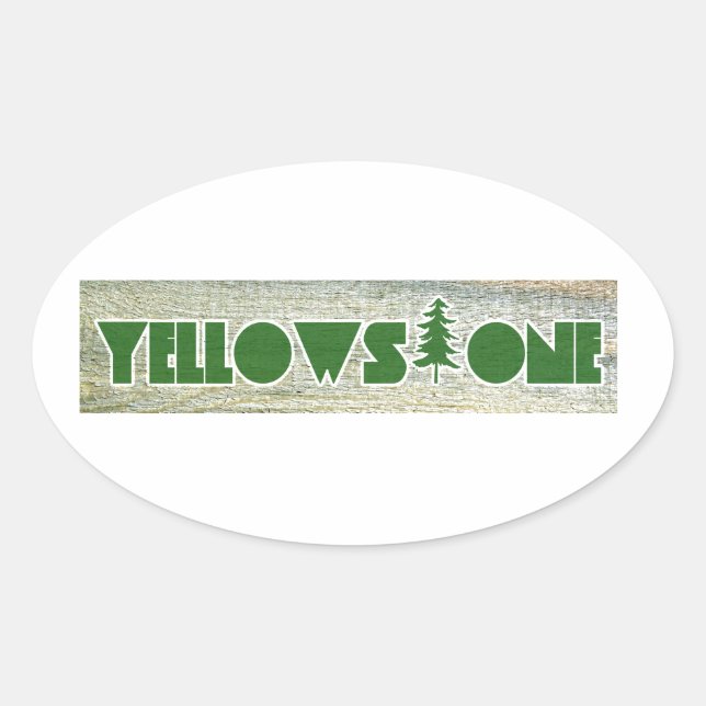 Sticker Ovale Parc national de Yellowstone (Devant)
