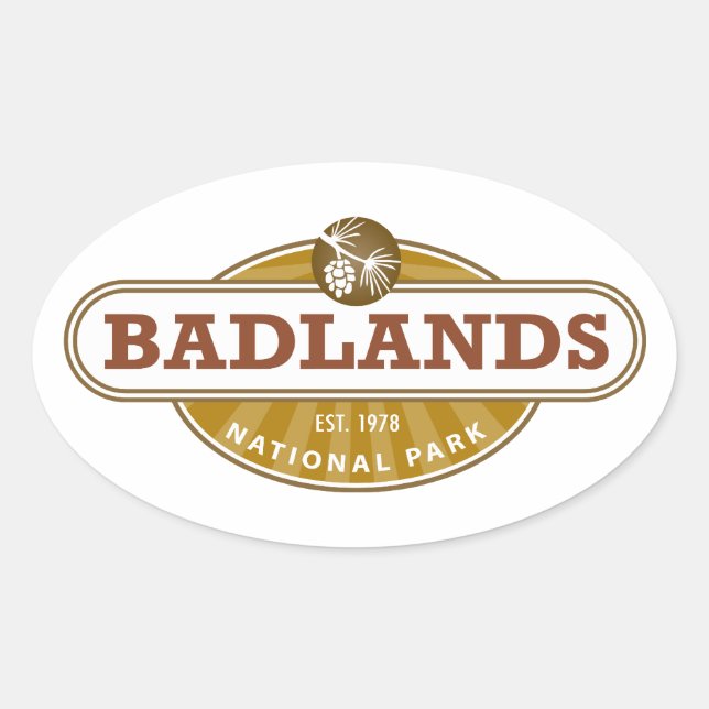 Sticker Ovale Parc national des Badlands (Devant)
