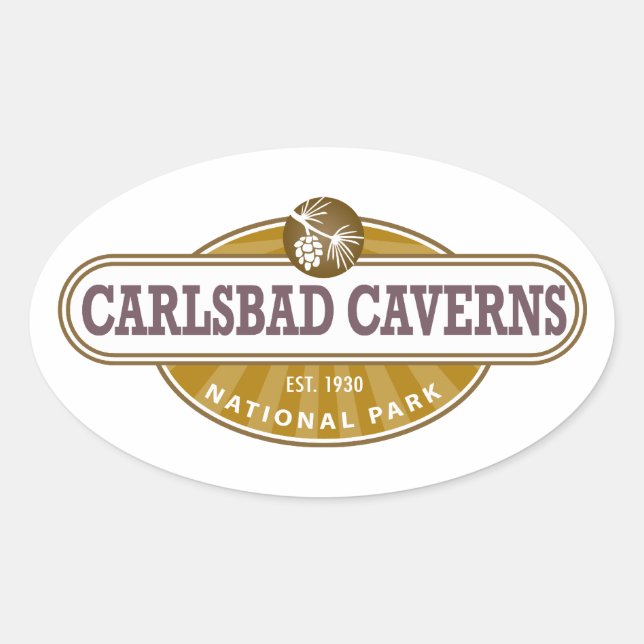 Sticker Ovale Parc national des Cavernes Carlsbad (Devant)