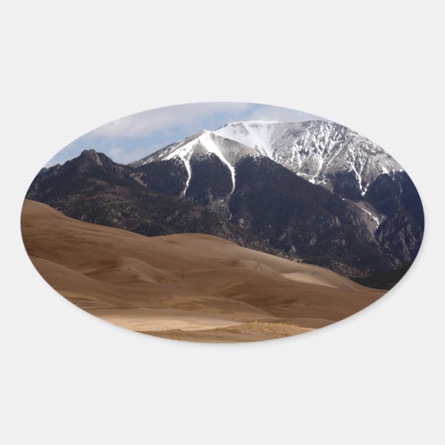 Sticker Ovale Parc national des Dunes de sable (Devant)