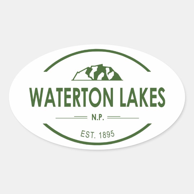 Sticker Ovale Parc national des Lacs-Waterton (Devant)