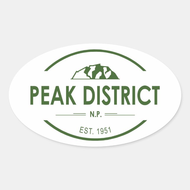 Sticker Ovale Parc national du district de Peak (Devant)