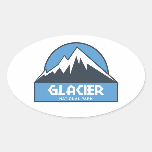 Sticker Ovale Parc national du Glacier (Devant)