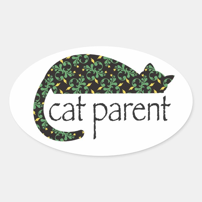Sticker Ovale Parent du chat (Devant)