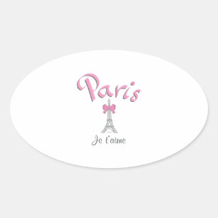 Sticker Ovale Paris - t'aime