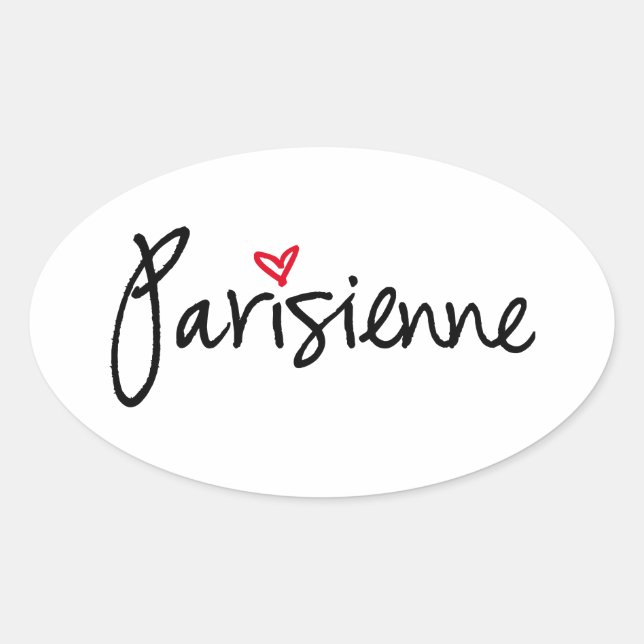 Sticker Ovale Parisienne, fille parisienne (Devant)