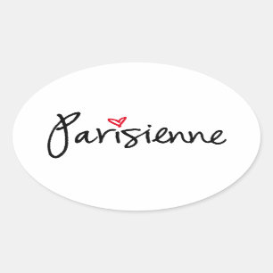 Sticker Ovale Parisienne, fille parisienne