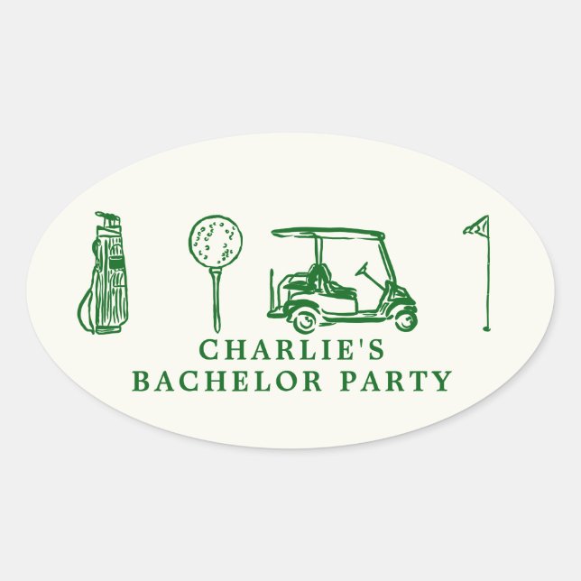 Sticker Ovale partie de golf (Devant)