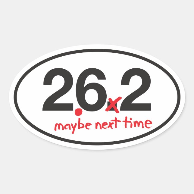 Sticker Ovale Pas vraiment de marathon (Devant)