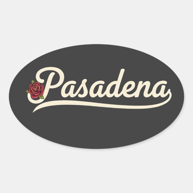 Sticker Ovale Pasadena Rose  (Devant)
