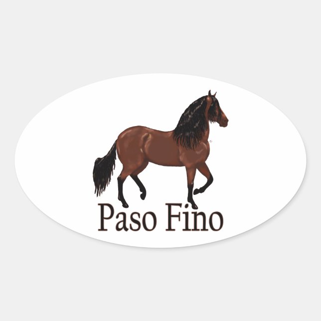 Sticker Ovale Paso Fino Bay "Paso Fino" (Devant)