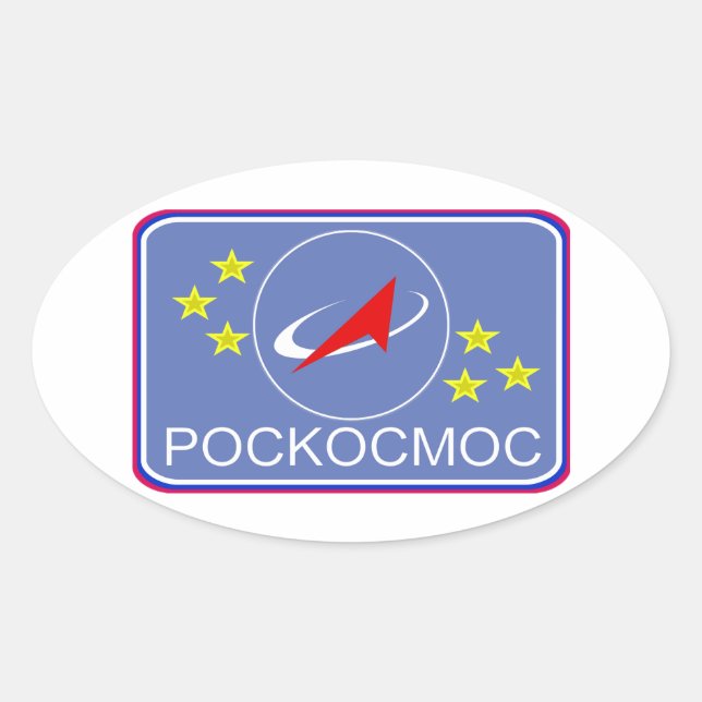 Sticker Ovale Patch de vol Roscosmos (Devant)