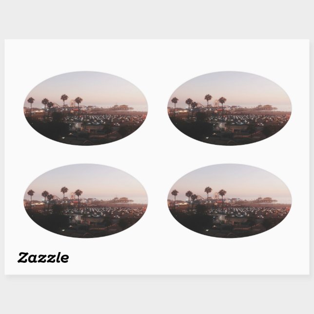 Sticker Ovale Patch père Noël Monica Pier (Feuille)