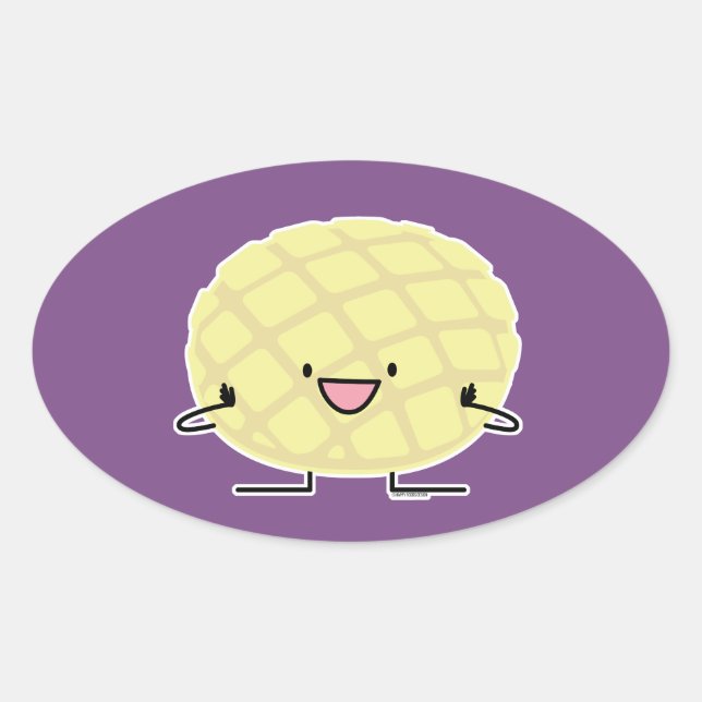 Sticker Ovale Patisserie doux de pain de conque japonaise de (Devant)