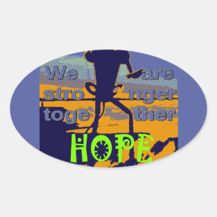 Sticker Ovale Patriotique USA Hope Graphisme