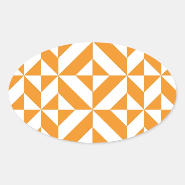 Sticker Ovale Patters de Burnt Orange Geometric Deco Cube (Devant)