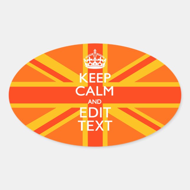 Sticker Ovale Pavillon britannique Orange Union Jack (Devant)