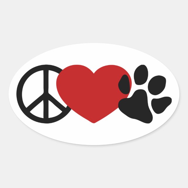 Sticker Ovale Paw Aimé-La Paix (Devant)