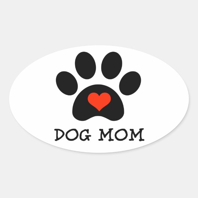 Sticker Ovale Pawprint Chien Maman (Devant)