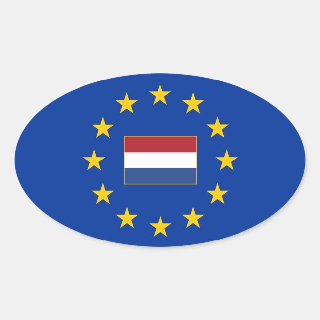 Sticker ovale Pays-Bas de l'Union européenne (Devant)