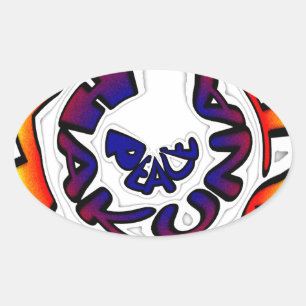 Sticker Ovale "Peace Hakuna Matata"