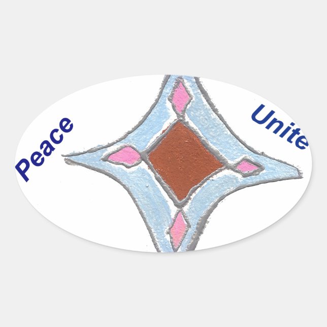 Sticker Ovale Peace Love Unity hakuna matata .png (Devant)