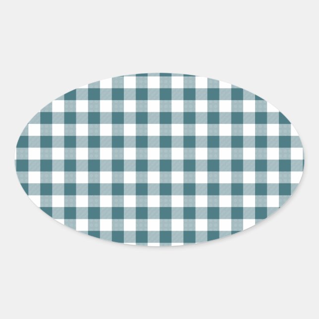 Sticker Ovale Peacock Blue (Dark Turquoise ou Aqua) et White En  (Devant)