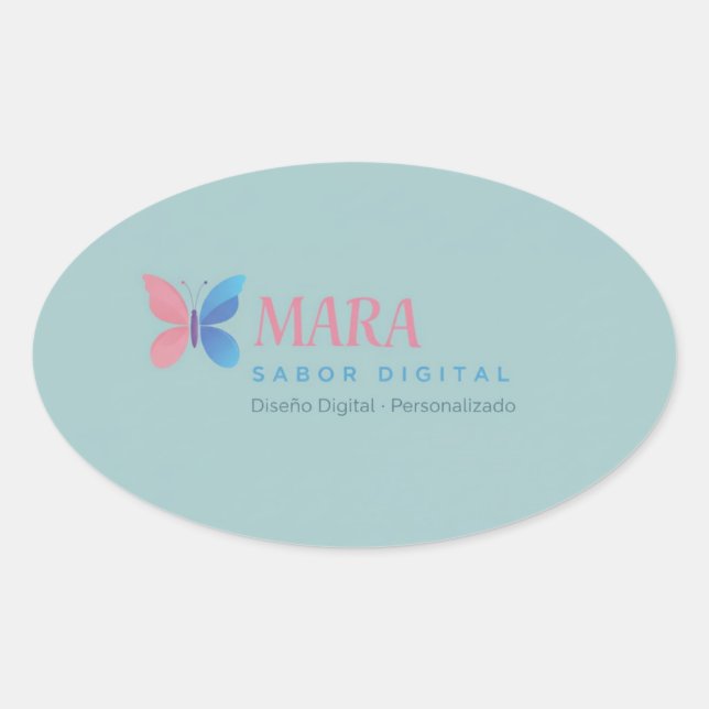 Sticker Ovale Pegatina personalizada con diseño moderno (Devant)