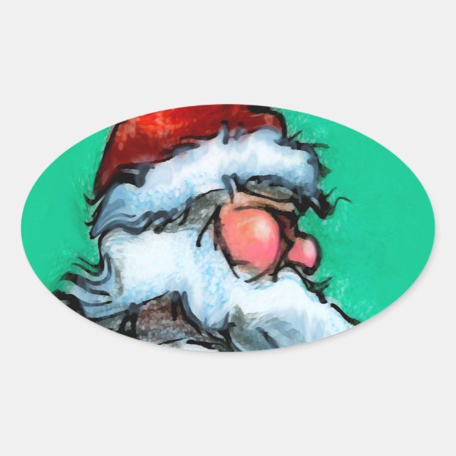 Sticker Ovale Père Noël (Devant)