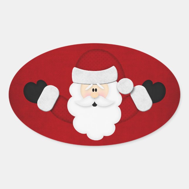 Sticker Ovale père Noël (Devant)