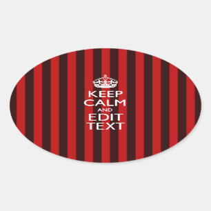 Sticker Ovale Personalisé Conserver le calme de votre texte sur