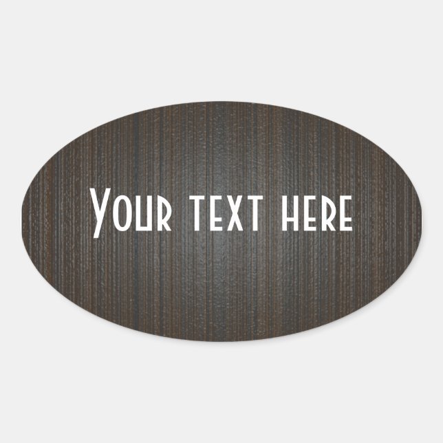 Sticker Ovale Personnalisable ajouter du bois de texte bg (Devant)
